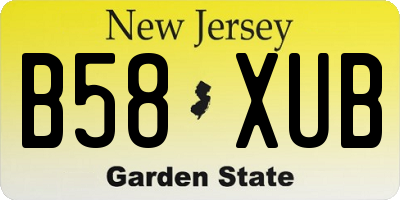 NJ license plate B58XUB