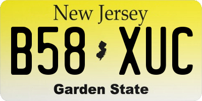 NJ license plate B58XUC