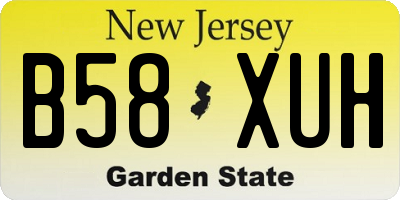 NJ license plate B58XUH