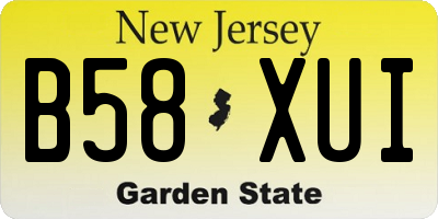 NJ license plate B58XUI