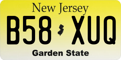NJ license plate B58XUQ