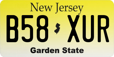 NJ license plate B58XUR