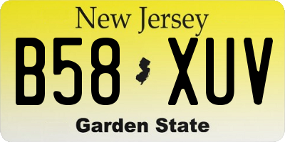 NJ license plate B58XUV