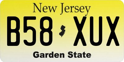NJ license plate B58XUX