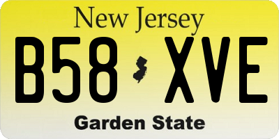 NJ license plate B58XVE