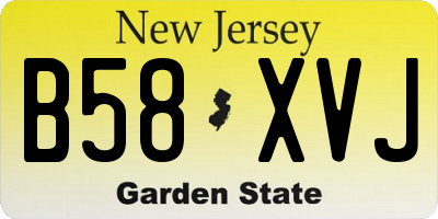 NJ license plate B58XVJ