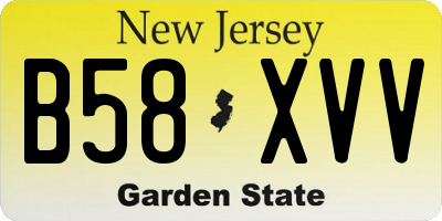 NJ license plate B58XVV