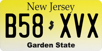 NJ license plate B58XVX