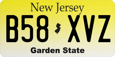 NJ license plate B58XVZ