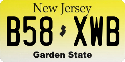 NJ license plate B58XWB
