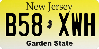 NJ license plate B58XWH
