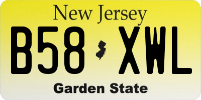 NJ license plate B58XWL