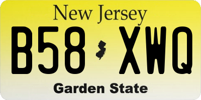 NJ license plate B58XWQ