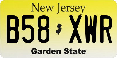 NJ license plate B58XWR