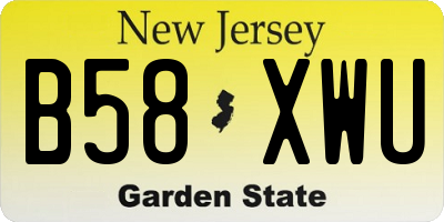 NJ license plate B58XWU