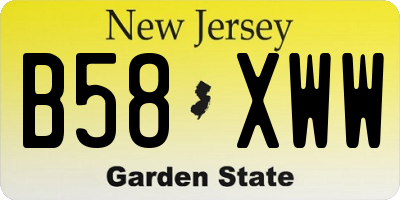 NJ license plate B58XWW