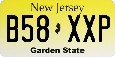 NJ license plate B58XXP