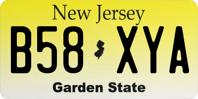NJ license plate B58XYA