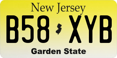 NJ license plate B58XYB