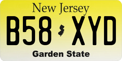 NJ license plate B58XYD
