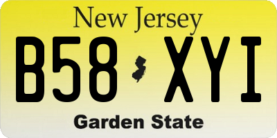NJ license plate B58XYI