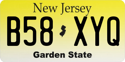 NJ license plate B58XYQ