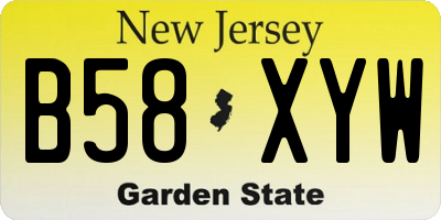 NJ license plate B58XYW
