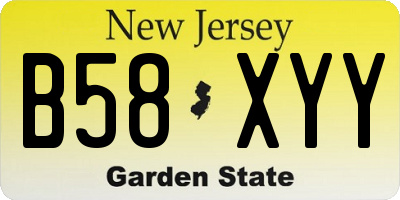 NJ license plate B58XYY