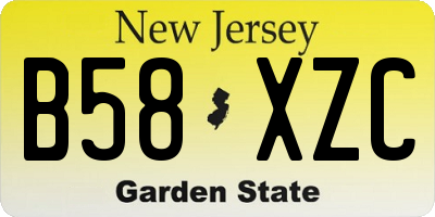 NJ license plate B58XZC