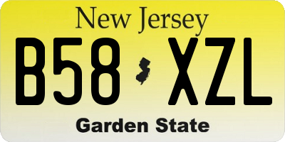 NJ license plate B58XZL
