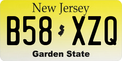 NJ license plate B58XZQ