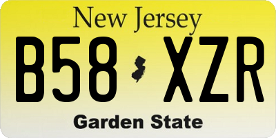 NJ license plate B58XZR