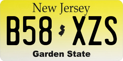 NJ license plate B58XZS