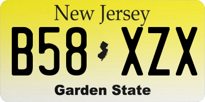 NJ license plate B58XZX