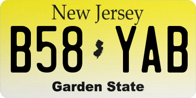 NJ license plate B58YAB