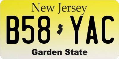 NJ license plate B58YAC