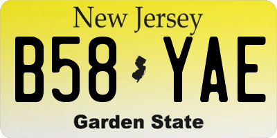 NJ license plate B58YAE