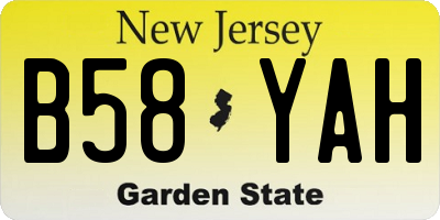 NJ license plate B58YAH