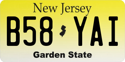 NJ license plate B58YAI