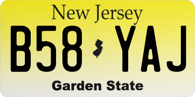NJ license plate B58YAJ