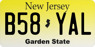 NJ license plate B58YAL