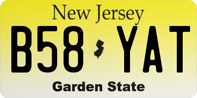 NJ license plate B58YAT