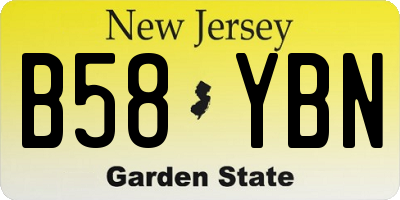 NJ license plate B58YBN