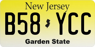 NJ license plate B58YCC
