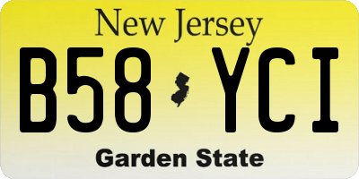 NJ license plate B58YCI