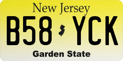 NJ license plate B58YCK