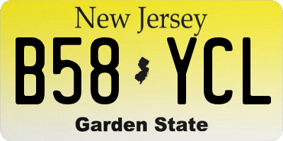 NJ license plate B58YCL