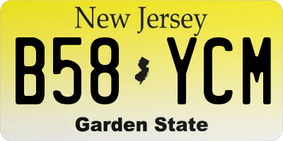 NJ license plate B58YCM