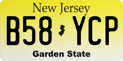 NJ license plate B58YCP