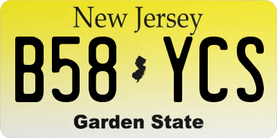 NJ license plate B58YCS